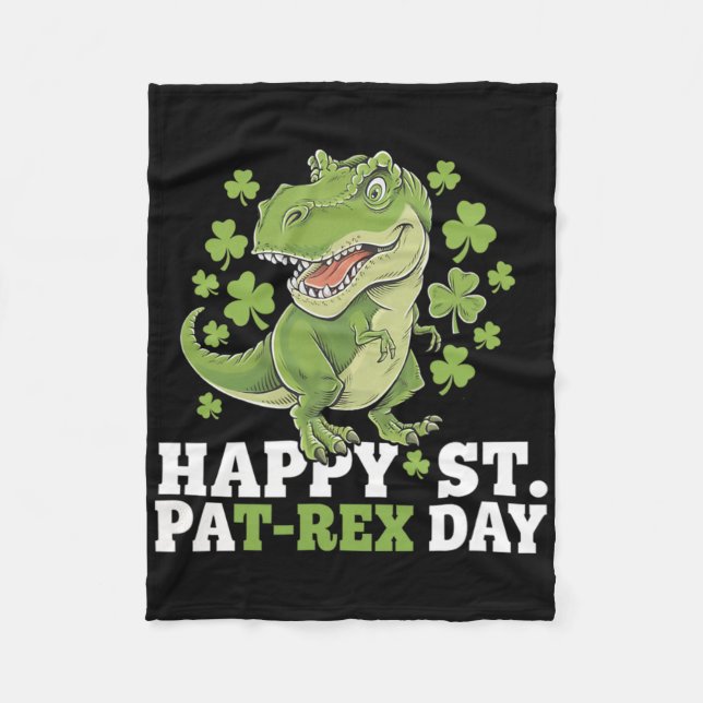 Frohen St. Patrick's Day T-Rex und Shamrocks St. P Fleecedecke (Vorderseite)