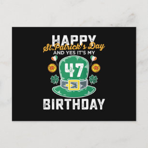 Frohen St. Patrick's Day Und Ja Es Ist Mein 47 Geb Postkarte