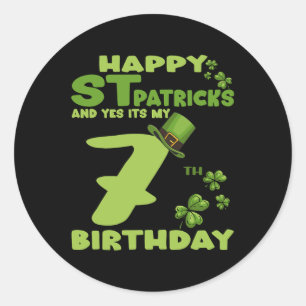 Frohen St. Patrick's Day Und Ja, Es Ist Mein 7. Ge Runder Aufkleber