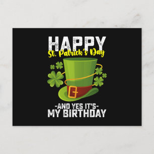 Frohen St. Patrick's Day Und Ja Es Ist Mein Geburt Postkarte