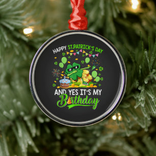Frohen St. Patrick's Day und meinem Geburtstags-Kl Ornament Aus Metall