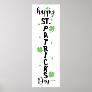 Frohen St. Patrick's Day Vertikales Kleeblatt-Schi Poster