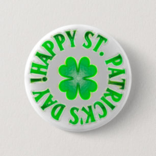 Frohen St. Patrick's Day! Vintage Kleeblatt Button