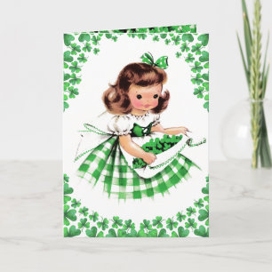 Frohen St. Patrick's Day. Vintage kleines irisches Karte