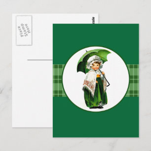 Frohen St. Patrick's Day. Vintage kleines irisches Postkarte