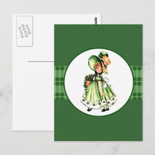 Frohen St. Patrick's Day. Vintage kleines irisches Postkarte