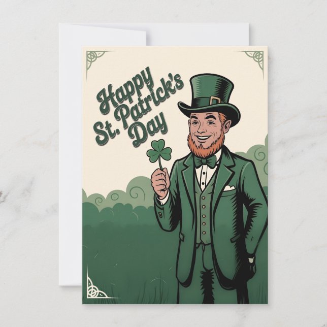 Frohen St. Patrick's Day Vintage Kobold (Vorderseite)
