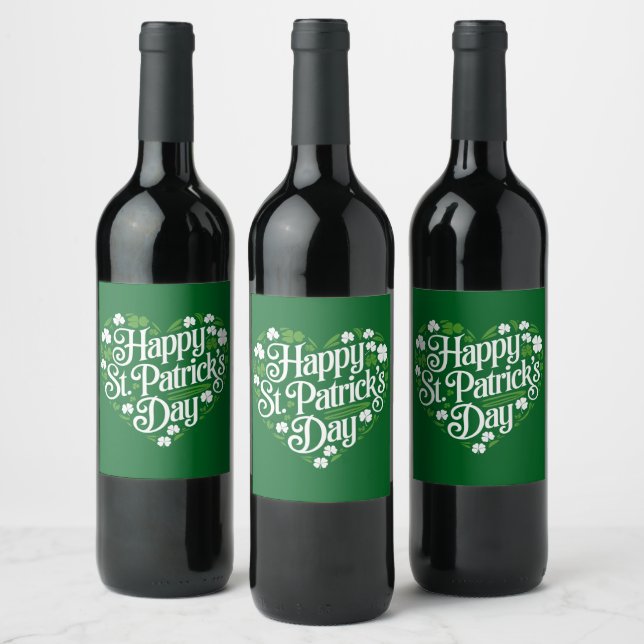 Frohen St. Patrick's Day  Weinetikett (Flaschen)