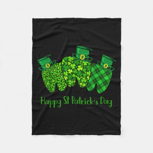 Frohen St. Patrick's Day Zahnärztliche Sofortzahn  Fleecedecke (Vorderseite)