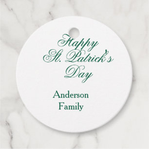 Frohen St. Patrick's Tag Familienname grün minimal Geschenkanhänger