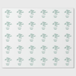 Frohen St. Patrick's Tag Familienname grün minimal Geschenkpapier