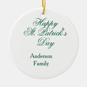 Frohen St. Patrick's Tag Familienname grün minimal Keramik Ornament