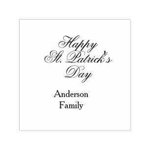 Frohen St. Patrick's Tag Familienname grün minimal Permastempel