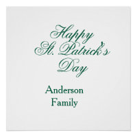 Frohen St. Patrick's Tag Familienname grün minimal