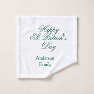 Frohen St. Patrick's Tag Familienname grün minimal Waschlappen