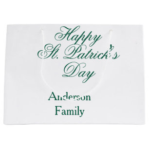 Frohen St. Patrick's Tag Familienname grün sminima Große Geschenktüte