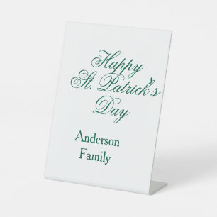 Frohen St. Patrick's Tag Familienname grün sminima Sockelschild