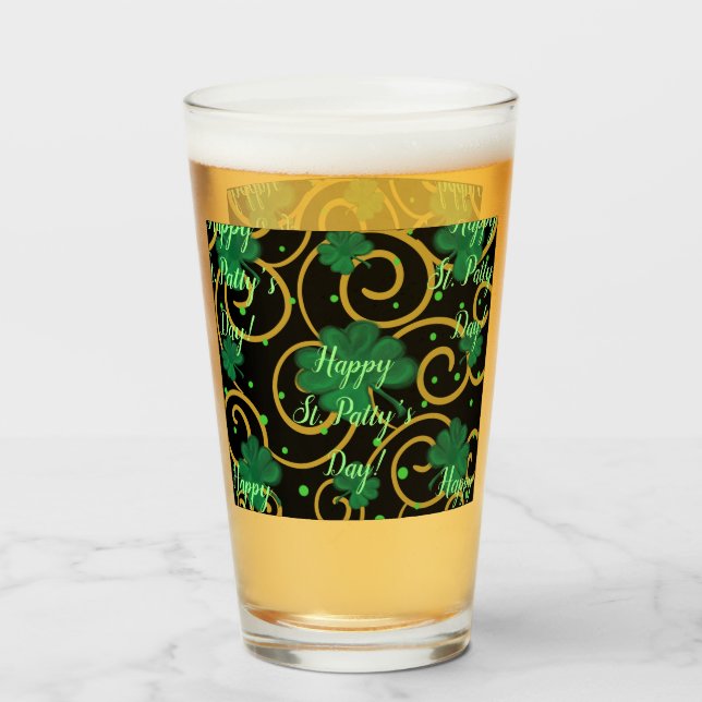 Frohen St. Patricks Tag  Glas (Vorne (Gefüllt))