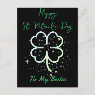 Frohen St. Patricks Tag Glückliche Shamrocks Einfa Feiertagspostkarte
