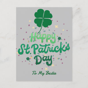 Frohen St. Patricks Tag Glückliche Shamrocks Einfa Feiertagspostkarte