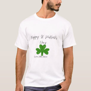 Frohen St. Patrick's Tag grüner Kleeblatt-Name T-Shirt