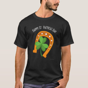 Frohen St. Patricks Tag Grüner Kleeblatt Pferd Huf T-Shirt