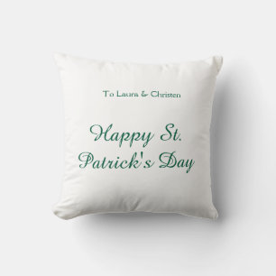 Frohen St. Patrick's Tag grüner Name Datum einfach Kissen