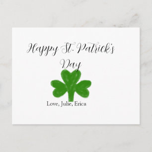 Frohen St. Patrick's Tag grüner Shamrock-Name Feiertagspostkarte