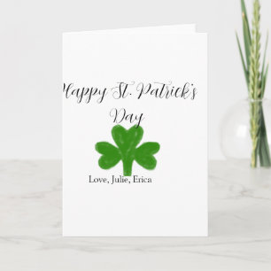 Frohen St. Patrick's Tag grüner Shamrock-Name Karte