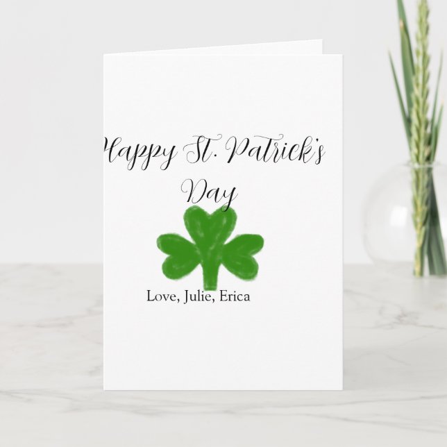 Frohen St. Patrick's Tag grüner Shamrock-Name  Karte (Vorderseite)