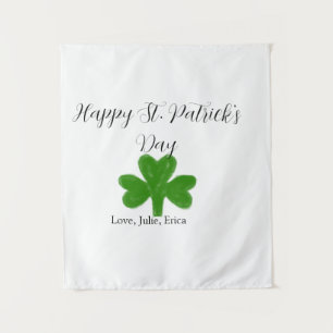 Frohen St. Patrick's Tag grüner Shamrock-Name Wandteppich