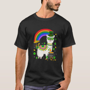 Frohen St. Patricks Tag Irischer Lama Kobold Hut R T-Shirt