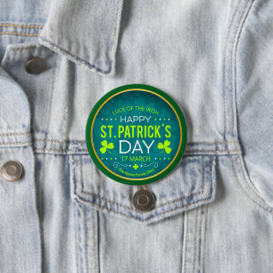 FROHEN ST. PATRICK'S TAG, "IRISCHES GLÜCK" BUTTON