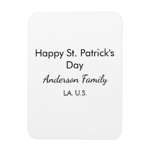 Frohen St. Patrick's Tag Namen Familienort einfach Magnet