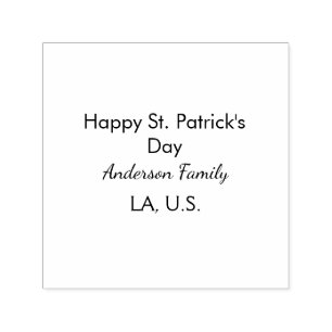 Frohen St. Patrick's Tag Namen Familienort einfach Permastempel