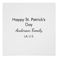 Frohen St. Patrick's Tag Namen Familienort einfach
