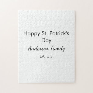 Frohen St. Patrick's Tag Namen Familienort einfach Puzzle