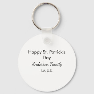 Frohen St. Patrick's Tag Namen Familienort einfach Schlüsselanhänger
