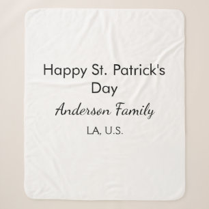 Frohen St. Patrick's Tag Namen Familienort einfach Sherpadecke
