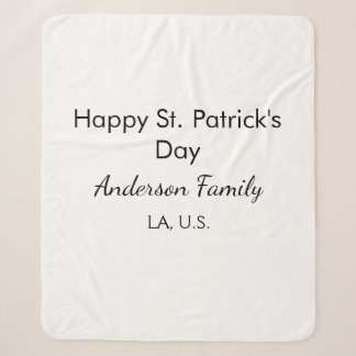 Frohen St. Patrick's Tag Namen Familienort einfach Sherpadecke