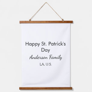 Frohen St. Patrick's Tag Namen Familienort einfach Wandteppich Mit Holzrahmen