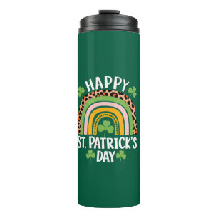 Frohen St. Patricks Tag Regenbogen Kleeblatt Thermosbecher