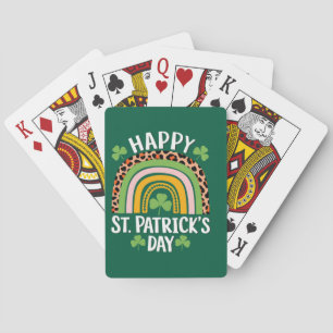 Frohen St. Patrick's Tag Regenbogen Shamrock Spielkarten