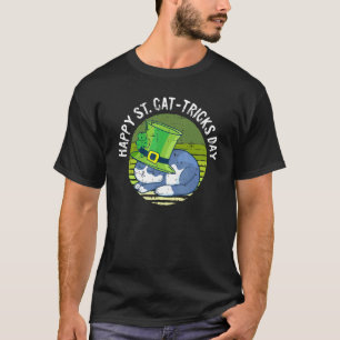Frohen St. Patricks Tag Retro Shamrock Katzenliebh T-Shirt