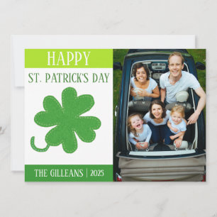 Frohen St. Patricks Tag Shamrocks Familie 1 Foto  Feiertagskarte