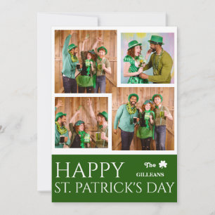 Frohen St. Patricks Tag Shamrocks Familienfoto Feiertagskarte