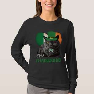 Frohen St. Patricks Tag St Patrick Katze Irische F T-Shirt