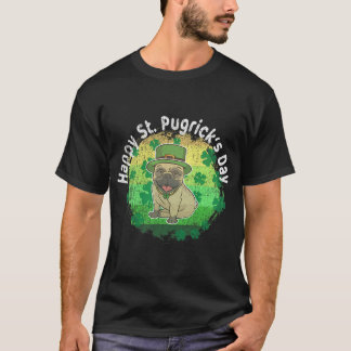 Frohen St. Patricks Tag St Pugricks Mops Retro Son T-Shirt