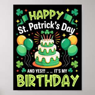 Frohen St. Patrick's Tag und Geburtstag Männer Fra Poster