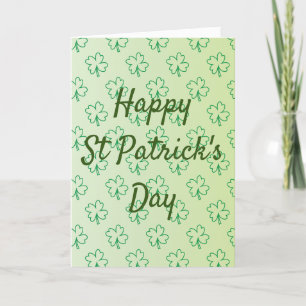Frohen St. Patrick's Tag vierklee grüner Kleeblatt Feiertagskarte
